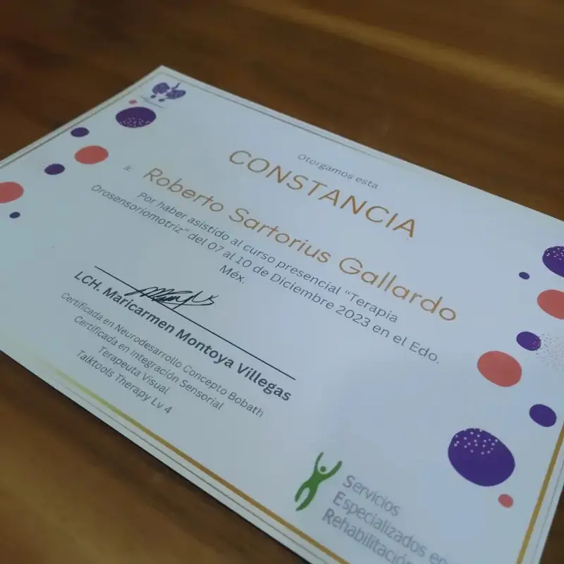 Certificación Terapia Orosensoriomotriz