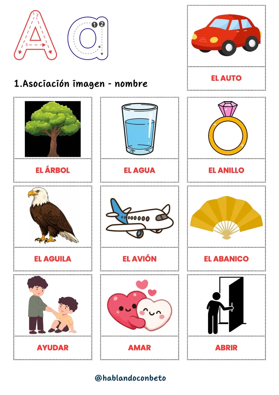 Aprendo a Leer y Escribir con Beto: Letra A, página de muestra 1