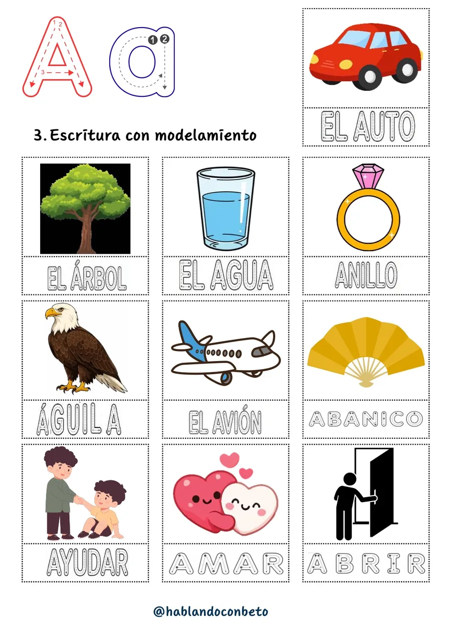 Aprendo a Leer y Escribir con Beto: Letra A, página de muestra 2