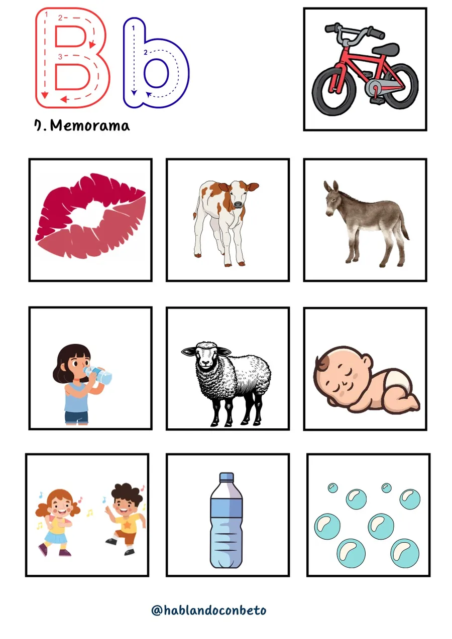 Aprendo a Leer y Escribir con Beto: Letra B, página de muestra 3