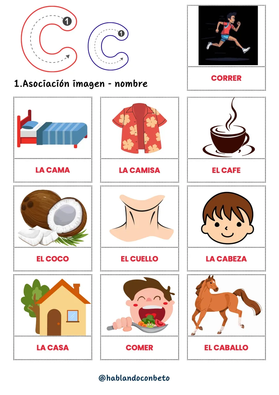 Aprendo a Leer y Escribir con Beto: Letra C, página de muestra 1