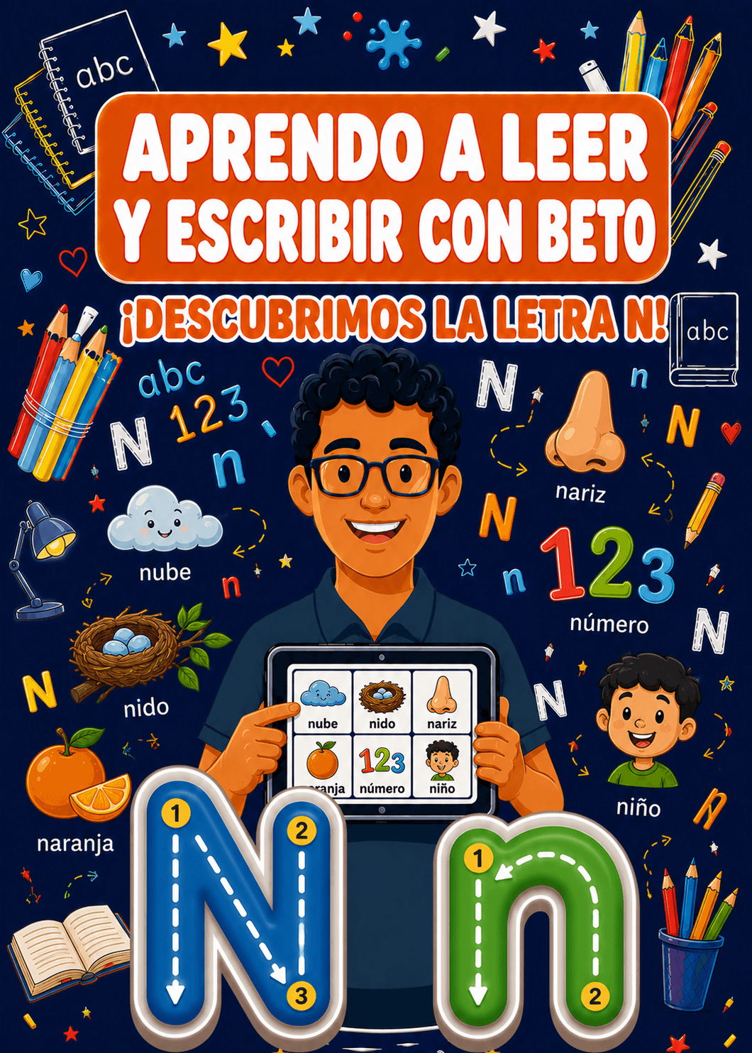 Aprendo a Leer y Escribir con Beto: Letra N