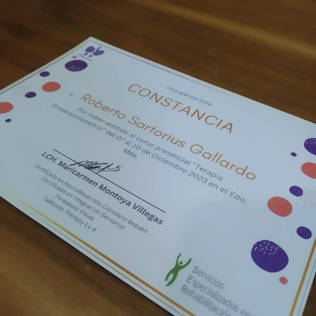 Certificación Terapia Orosensoriomotriz
